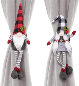 img 4 attached to 🎅 D-FantiX Set of 2 Christmas Curtain Tieback Buckles - Mr and Mrs Gnome - Window Ornaments Decorations for Home Décor