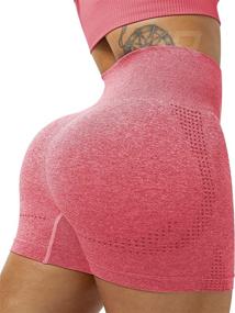 img 4 attached to 🩲 Premium Women's Seamless Yoga Shorts: High Waist Tummy Control, Push-up, and Compression for Running, Fitness, and Yoga
