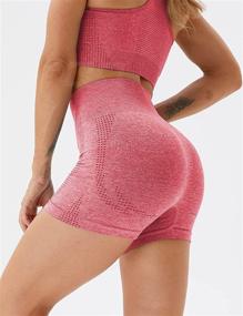 img 3 attached to 🩲 Premium Women's Seamless Yoga Shorts: High Waist Tummy Control, Push-up, and Compression for Running, Fitness, and Yoga