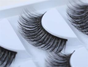 img 1 attached to 👀 HICOCU False Lashes: 5Pairs Faux Wispies Eyelashes - Handmade, Reusable and 100% Fake Eyelashes