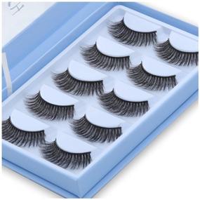 img 4 attached to 👀 HICOCU False Lashes: 5Pairs Faux Wispies Eyelashes - Handmade, Reusable and 100% Fake Eyelashes