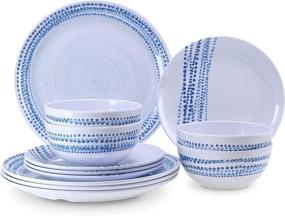 img 4 attached to 💧 Raindrops Lightweight Unbreakable Dishwasher-Safe Dinnerware