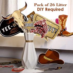 img 1 attached to 🤠 Western Cowboy Photo Booth Props Kit - 26 Pieces, Selfie Props for Western Cowboy Theme Party Decorations and Favors Supplies