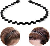 multifunctional wavy black metal hairbands for men & women - fashionable spring hair hoop band, yoga headband, sports hairband - lightweight and stretchable headwear, suitable for various purposes logo