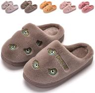 cozy and cute: finleoo toddler fluffy slippers for boys' shoes logo