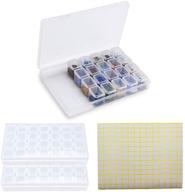 🎨 organize and store your 5d diamond painting with 2 pack 28 slots diamond embroidery boxs - includes 196 pieces craft label marker sticker logo