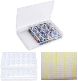 img 4 attached to 🎨 Organize and Store Your 5D Diamond Painting with 2 Pack 28 Slots Diamond Embroidery Boxs - Includes 196 Pieces Craft Label Marker Sticker