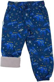 img 4 attached to Waterproof Cozy-Dry Rain/Snow Pants for 💧 Kids by JAN & JUL, with Fleece Lining