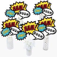 bam superhero birthday centerpiece toppers logo