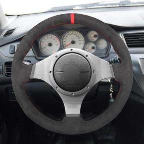 img 3 attached to 🚗 MEWANT Алькантара Ручной Шов Рулевого Колеса для Mitsubishi Lancer Evolution 8 VIII 2003-2005, 9 IX 2005-2007