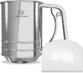 img 4 attached to 🧂 Premium Cook Army Flour Sifter: Stainless Steel, 3 Cup Double-Layer Baking Sifter for Flour and Powdered Sugar - Perfect Flour Strainer & Powdered Sugar Sifter