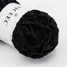 img 3 attached to 🧶 Soft Chenille Yarn for Knitting and Crochet – NICEEC 3 Skeins of Velvet Blanket Yarn – DIY Craft Supplies with Total Length 3×85m (3×93yds, 3×50g)_Black