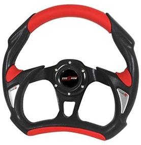 img 1 attached to 🔴 RXMOTOR WHEEL-002BR: Universal Fit JDM Battle Racing Steering Wheel - Red