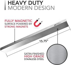 img 2 attached to 🔪 Modern Innovations 16 Inch Stainless Steel Double Sided Magnetic Knife Bar: The Ultimate Kitchen Organizer and Tool Holder