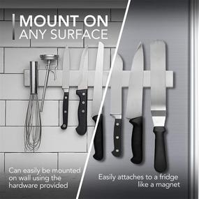 img 1 attached to 🔪 Modern Innovations 16 Inch Stainless Steel Double Sided Magnetic Knife Bar: The Ultimate Kitchen Organizer and Tool Holder