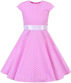 img 4 attached to Girls' Clothing Vintage Strawberry Pleated Party Dresses 120 in Style 3026