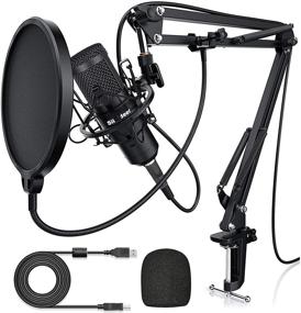 img 4 attached to 🎙️ Professional USB Condenser Microphone for Computer – 192KHZ/24Bit Cardioid Mic Kit for Streaming, Podcasting, Recording Studio, YouTube, Gaming – Plug & Play