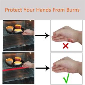 img 3 attached to 🔥 6 Pack Oven Rack Shields - Heat Resistant Silicone Oven Rack Cover: 14" Long Protector, Guard Against Burns and Scars