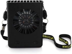 img 4 attached to Stay Cool Anywhere with our Personal Necklace Fan - Rechargeable USB Desk Fans | Ideal for Ball Games, Camping, Traveling & Hiking | Includes 18650 Battery