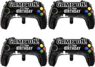 🎮 set of 4 video game controller balloons, 23.6 x 15.7 inch, game on theme, aluminum foil, ideal for birthday and game party decorations logo