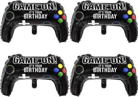 img 4 attached to 🎮 Set of 4 Video Game Controller Balloons, 23.6 x 15.7 Inch, Game On Theme, Aluminum Foil, Ideal for Birthday and Game Party Decorations