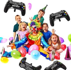 img 1 attached to 🎮 Set of 4 Video Game Controller Balloons, 23.6 x 15.7 Inch, Game On Theme, Aluminum Foil, Ideal for Birthday and Game Party Decorations