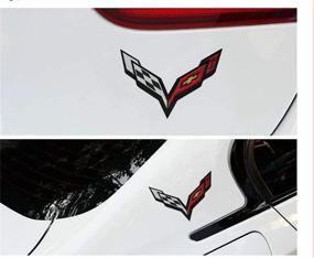 img 3 attached to Corvette 2014 2019 Fender Crossflags Sticker