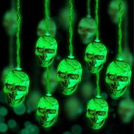 🎃 30 led skull halloween lights for scary decorations - battery operated skull skeleton string lights for indoor/outdoor halloween party, yard, haunted house horror decor логотип