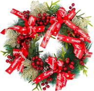 🎄 18-inch mtsce artificial christmas wreath for front door - decorative flower, berries, pine cones & ribbon - indoor/outdoor xmas decorations логотип