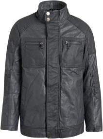 img 4 attached to 🧥 URBAN REPUBLIC Leather Officer Jacket: Stylish Boys' Clothing for Jackets & Coats