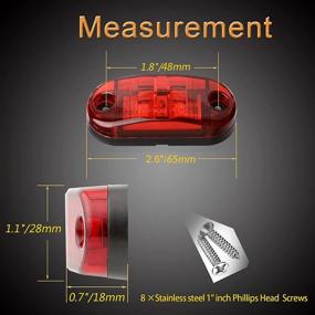 img 3 attached to 🚦 4шт 2 янтарных + 2 красных овальных светодиодных боковых маркерных огней | 12-24V Универсальные световые сигнальные идентификаторы клиренс-огней для трейлера, автомобиля, грузовика, лодки, автобуса, внедорожника, фургона, мотоцикла, грузовика