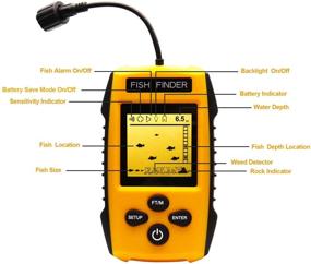 img 2 attached to 🎣 Portable Fish Finder for Kayak Fishing - Handheld Fishfinder with Sonar Transducer, LCD Display, and Depth Sensor