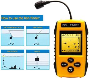 img 3 attached to 🎣 Portable Fish Finder for Kayak Fishing - Handheld Fishfinder with Sonar Transducer, LCD Display, and Depth Sensor