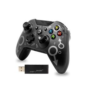 img 4 attached to 🎮 2.4GHz Bluetooth Wireless Controller for Xbox One Series X, PC, and PS3 - Black (No Headset Jack)