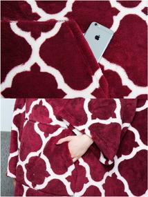 img 1 attached to 🔥 ALCEA ROSEA Wearable Blanket: Cozy Shu Velveteen TV Blanket with Sleeves and Back Feet Pocket for Women