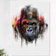 🦍 5d diamond painting diy kit - crystal rhinestone gorilla embroidery painting for home decor 11.8 x 15.7 inch (frame excluded) logo