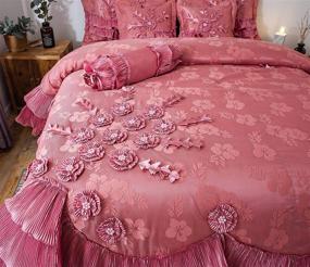 img 2 attached to 👑 Tache Home Fashion Queen Size Pink Royal Princess Ruffled Victorian Comforter Set