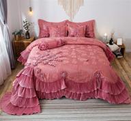 👑 tache home fashion queen size pink royal princess ruffled victorian comforter set logo