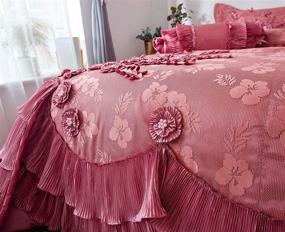 img 1 attached to 👑 Tache Home Fashion Queen Size Pink Royal Princess Ruffled Victorian Comforter Set