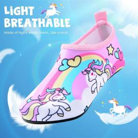 img 2 attached to 👟 Sunnywoo Water Shoes for Kids Girls Boys - Quick Dry Non-Slip Swim Shoes for Beach and Outdoor Sports