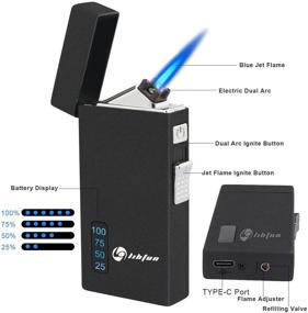 img 3 attached to LIHTUN Electric Lighter and Butane Lighter 2 in 1: Rechargeable, Windproof Plasma Lighter with LED Display