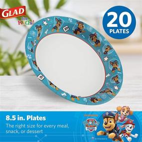 img 3 attached to 🐾 Glad for Kids Paw Patrol Paper Plates - Chase from Paw Patrol Plates for Kids - Heavy Duty Disposable Plates Paw Patrol - Chase 8.5" Round Plates 20ct - Kids Plates - Paw Patrol Party Supplies