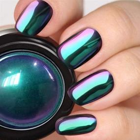 img 4 attached to 💅 PrettyDiva Chameleon Chrome Nail Powder - Ombre Multi-Chrome Nail Pigment for Mirror Finish, Color Shifting Nail Powder with Fairy-Like Effect