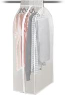 👗 dustproof waterproof garment bags: full zipper, magic tape & strap for hanging clothes - closet storage dust cover for coats, dresses & more логотип