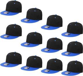 img 4 attached to Stylish 12 Pack Snapback Hat Caps: Blank Solid Colors, Adjustable Size - Wholesale Offer by Falari!