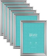 🖼️ enhance your home decor with lavie home 5x7 picture frames - 6 pack, silver - elegant beveled detail design - high definition glass - wall or tabletop display - set of 6 basic collection logo