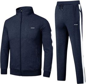 img 4 attached to Cotrasen Tracksuit Athletic Outdoor Sweatsuit