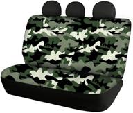 toaddmos army green camouflage printed universal rear bench car seat covers split fit most of vehicle logo