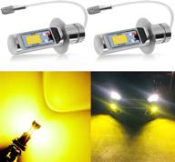 auxlight golden yellow h3 led fog light drl bulbs - 3000 lumens, replacement bulbs for cars & trucks, extra bright logo