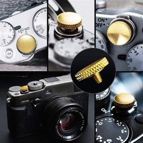 img 3 attached to Soft Shutter Release Button (2 Pack/Gold) High-End Pure Copper Camera Shutter Button